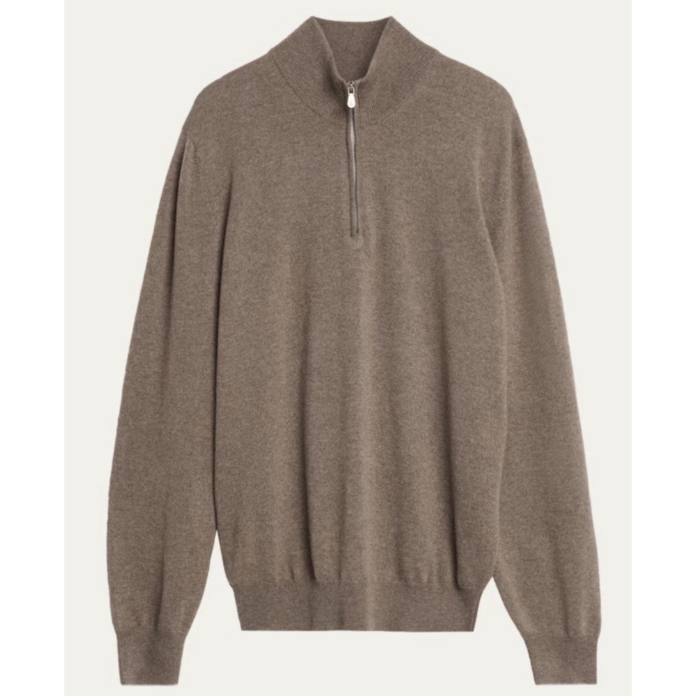 Brunello Cuccinelli X Bergdorf Goodman $1600 Cashmere Quarter-Zip Sweater